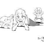 女の子が横になってるイラスト画像